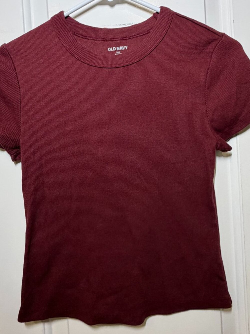 Snug Crop T-Shirt Old Navy Small Petite Red Velvet Color